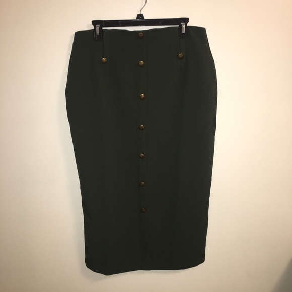 RETURNING 2/2 π₯ Asos β’ green button down skirt - Picture 6 of 8